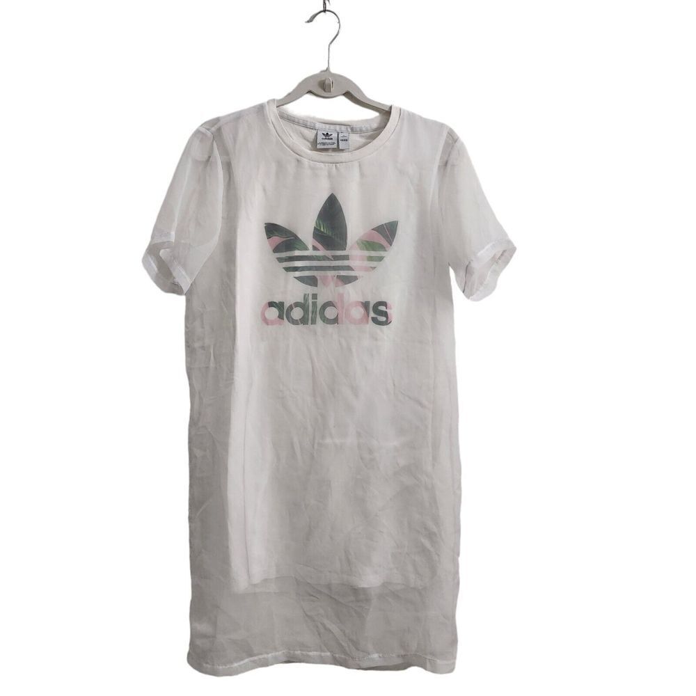 Adidas Shirt Dress Womens XXS White‎ Sport Outdoor Pullover Logo 32 EU